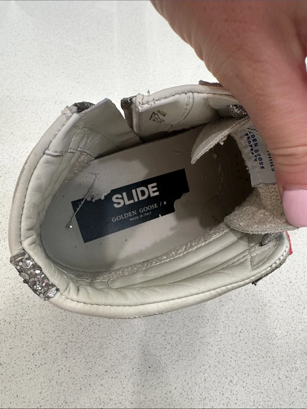 Golden Goose Style High-Top Sneaker with Pink Accent size 39